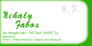 mihaly fabos business card